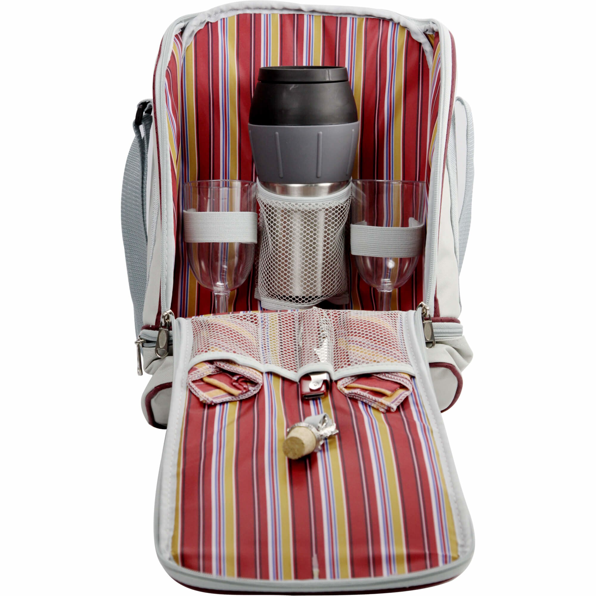 Set rucsac de picnic pentru 2 persoane cu accesorii, Multicolor eMAG.ro