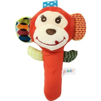 Jucarie chitaitoare maimutica din material textil pentru bebelusi Jucarie chitaitoare maimutica din material textil pentru bebelusi