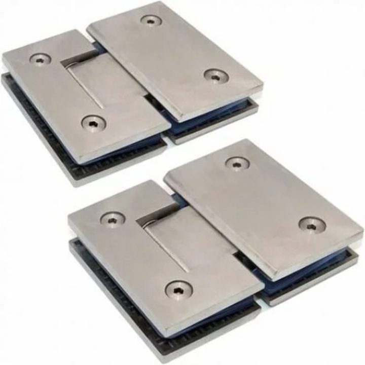 Set 2 balamale usa sticla, inox 304, rezistente, 6-12mm, 60x80cm, deschidere 180°