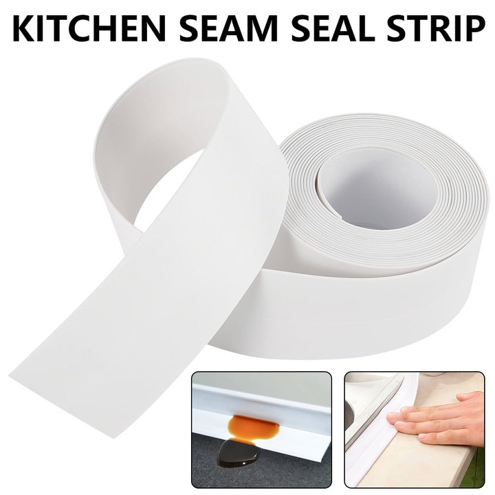 Fehér PVC tömítőszalag 3.2mx2.2cm fürdőszobai mosdóhoz, zuhanyzóhoz