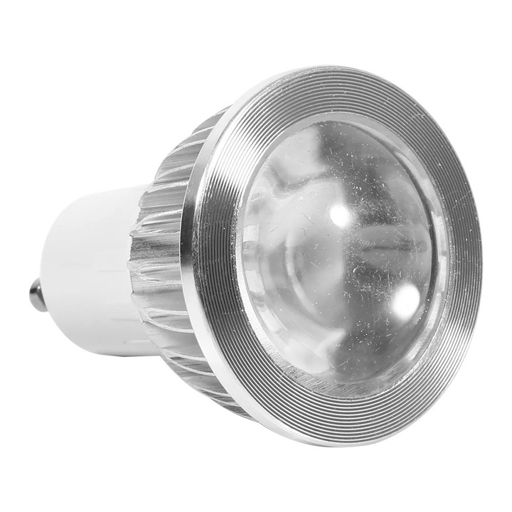 Bec LED pentru plante, 10 LED, argintiu, 4.8x6.6cm, soclu GU10