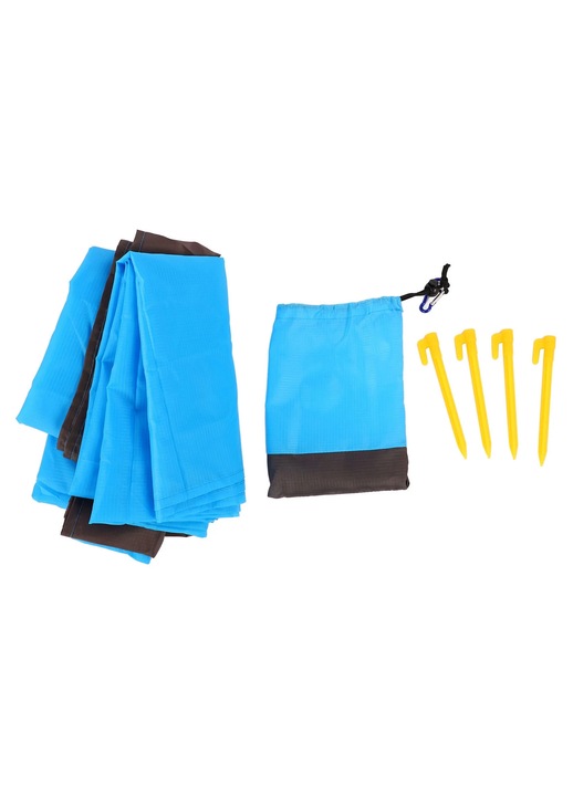Patura de plaja, poliester nylon, pliabila, albastru, 200x210cm