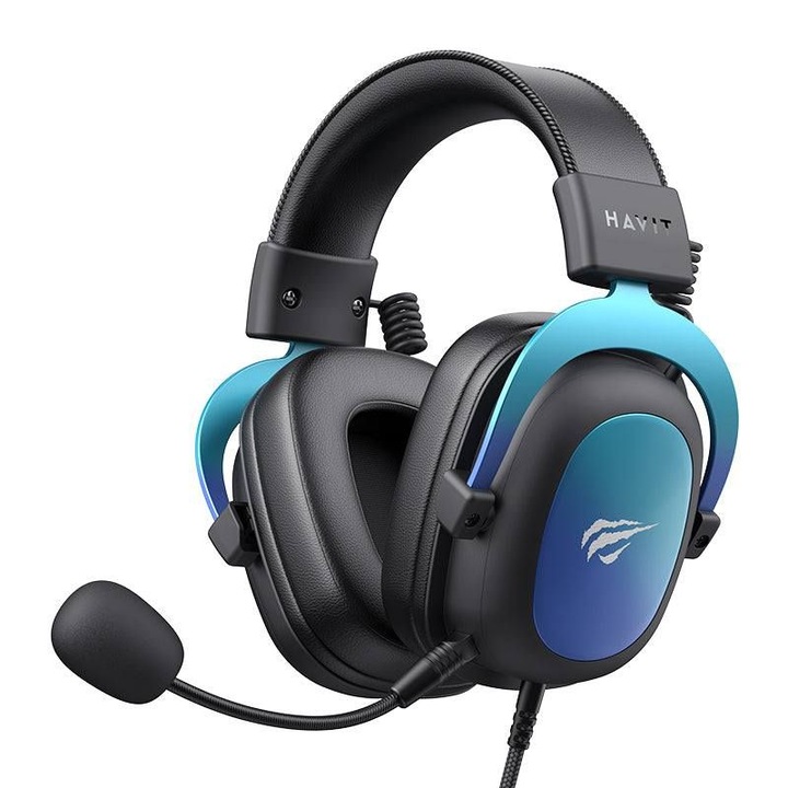 Геймърски слушалки Havit Gamenote H2002U, микрофон, черно-синьо, 2mx7.1, 64Ohm