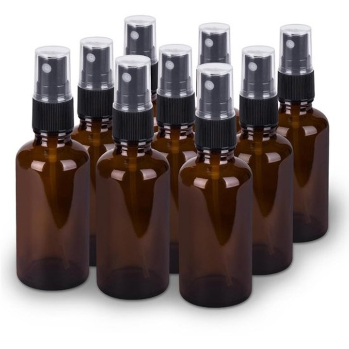 9 db barna üveg spray flakon készlet 10ml 24x87mm