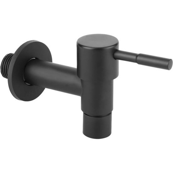 Fali csaptelep, fekete rozsdamentes acél, 1/2 hüvelyk, ergonomikus