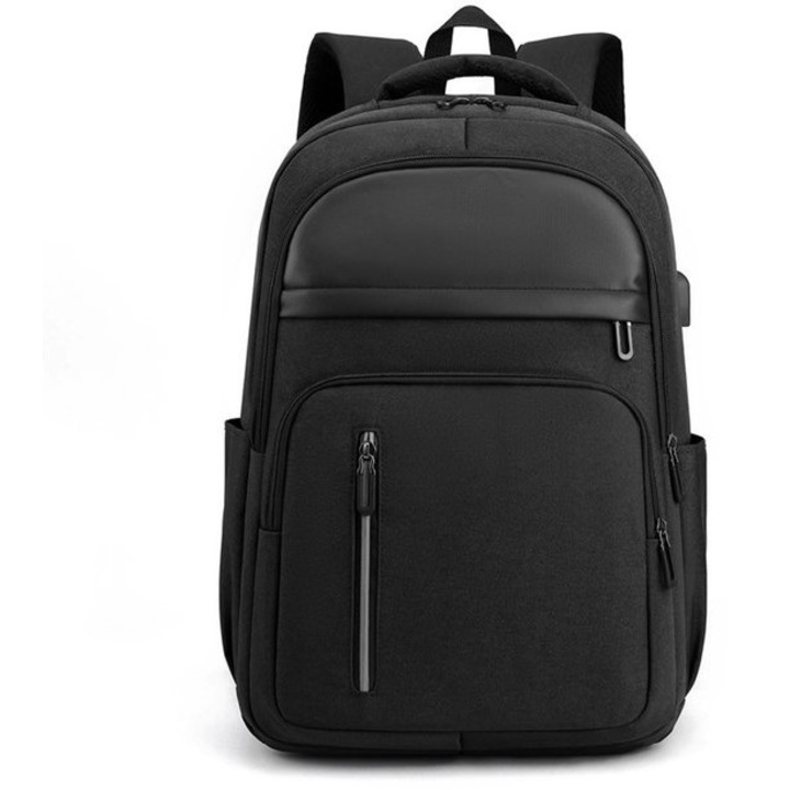 Többfunkciós laptop hátizsák 45x30x20cm fekete, víz- és kopásálló, USB töltőporttal