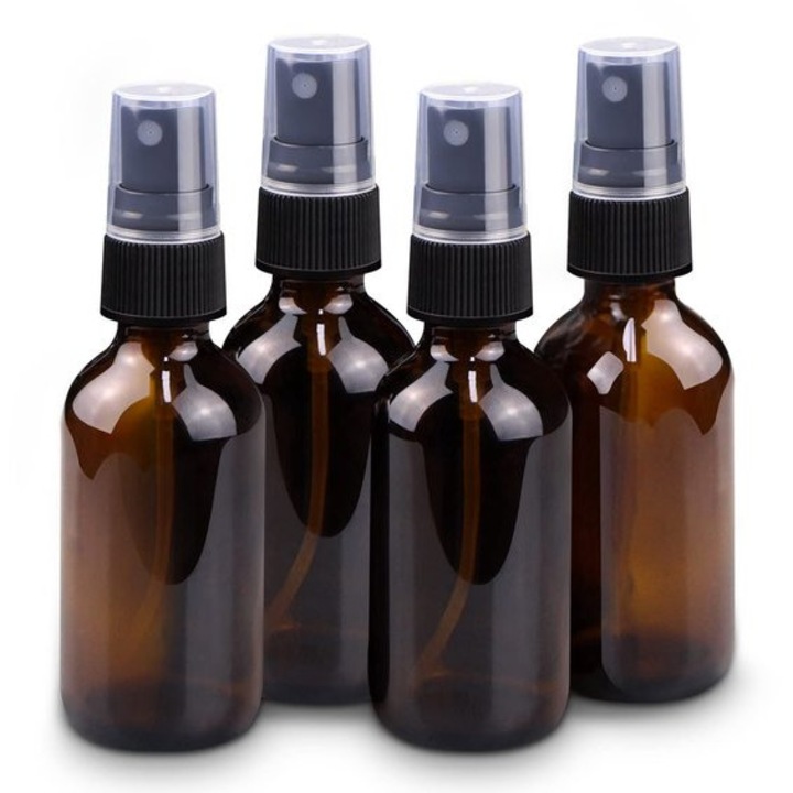 4 db barna üveg spray flakon készlet 30ml 33x107mm újrafelhasználható