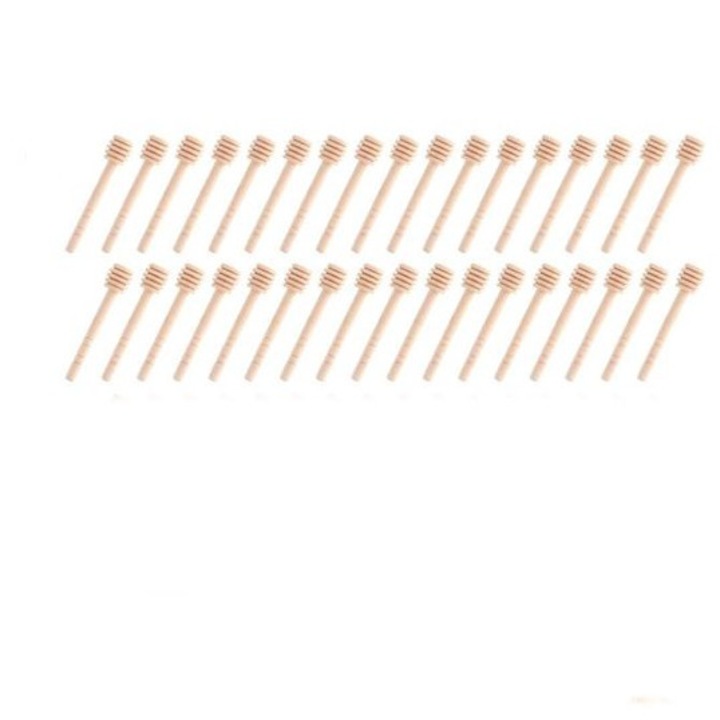 Set 35 lingurite din lemn pentru miere 10cm, multicolor