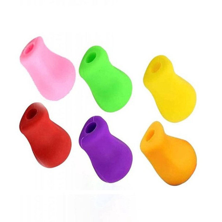6 db szilikon ceruzafogó készlet, többszínű, 2.3cm, ergonomikus, testtartásjavító