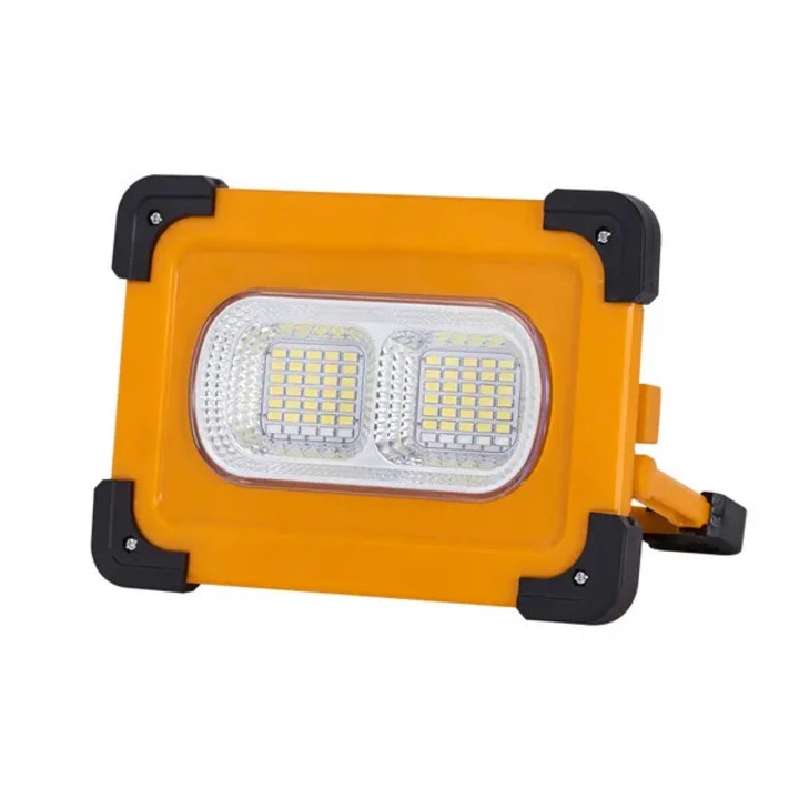 LED projektor 80W 5000LM, USB-ről és napenergiáról tölthető, forgatható fogantyúval és mágneses talppal, multifunkcionális, fekete