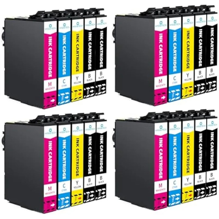 Epson 604XL kompatibilis tintapatronok (Expression Home XP-2200/XP-2205/XP-3200/XP-3205, Workforce WF-2910/WF-2930/WF-2935/WF-2950), 20 darabos készlet: 8×fekete, 4×cián, 4×magenta, 4×sárga