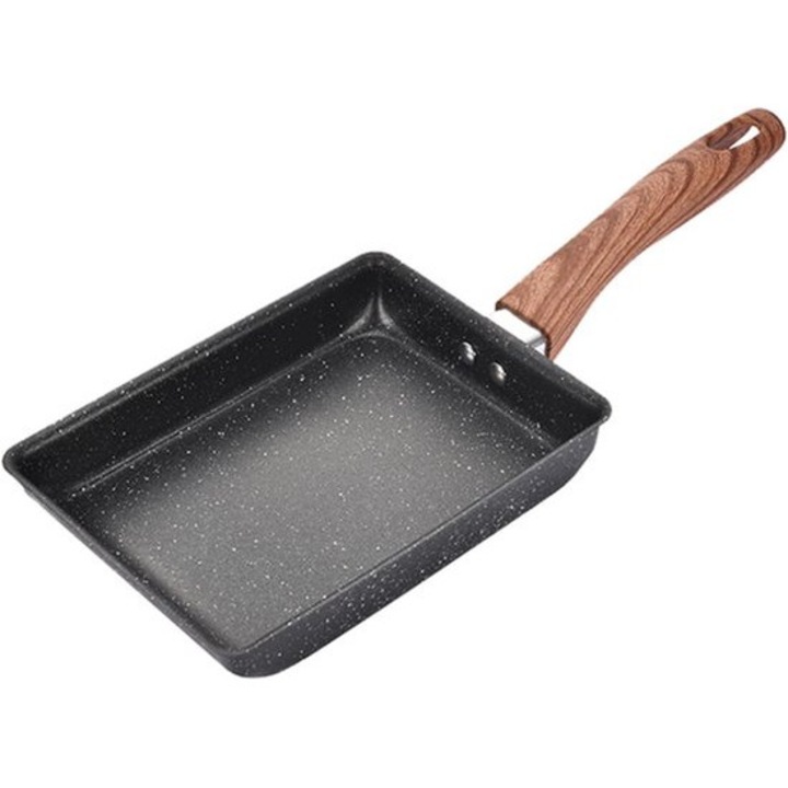 Téglalap alakú serpenyő, 13x18cm, tapadásmentes, ergonomikus fogantyú, minden hőforráshoz