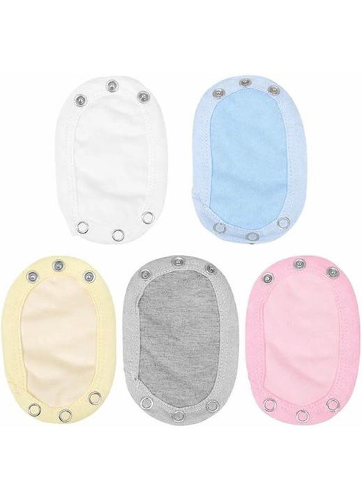 Set 5 extensii body bumbac multicolor 13x9cm unisex nou-nascuti