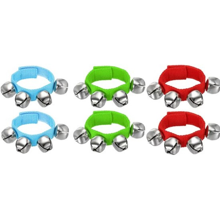 Szett 6 csengő nylon piros kék zöld 21x2.5cm
