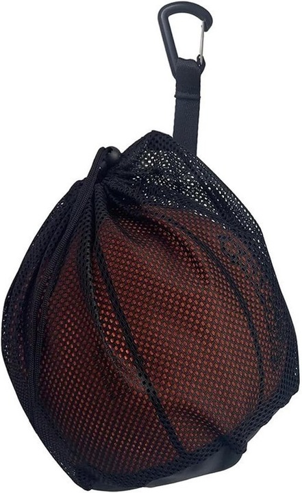 Sport hálós hátizsák, fekete, 25x30cm, karabinerrel, sokoldalú