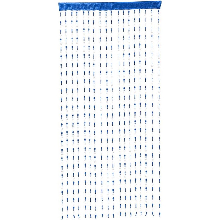 Gyöngyfüggöny, 200x100cm, kék, poliészter, belső dekoráció