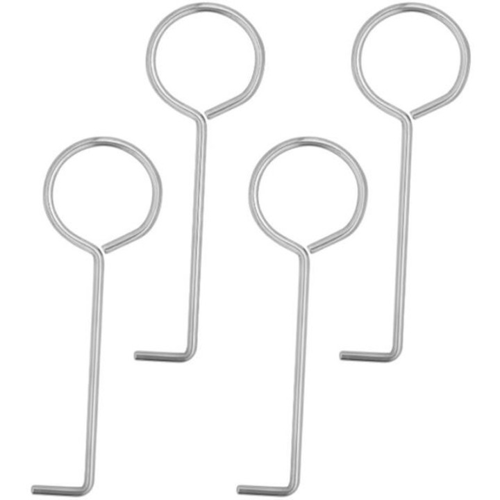 Set 4 chei metalice pentru scurgere dus, argintiu, 9x2.7cm