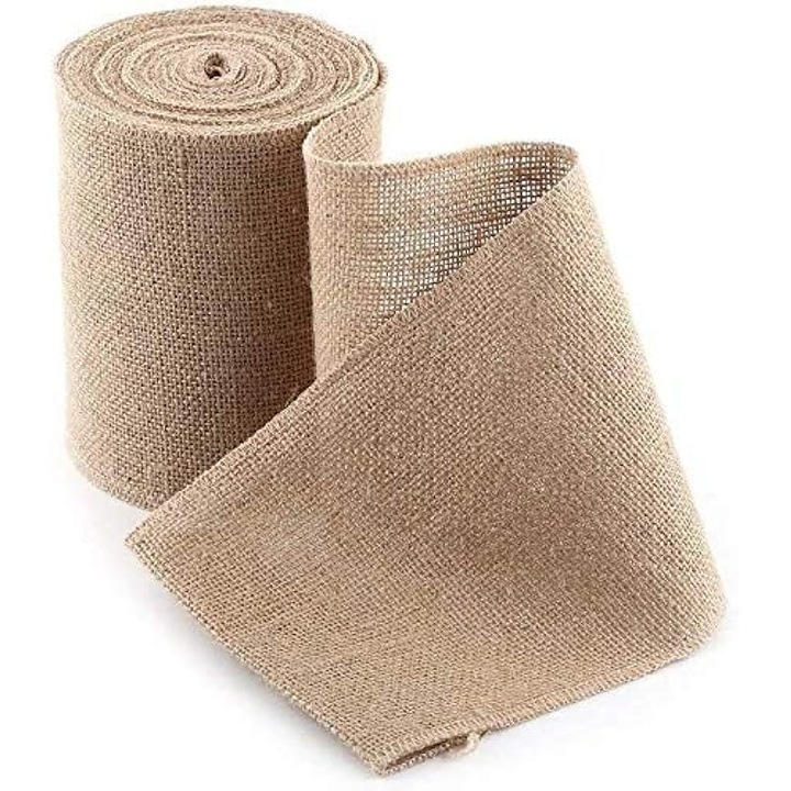 Rola panglica iuta, 10m, latimi 5cm 10cm 15cm, natural