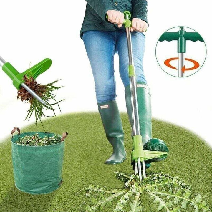 Kézi gyomláló szerszám, 99cm, alumínium, rozsdamentes acél, ergonomikus