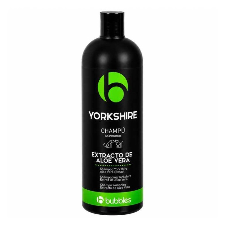 Bubbles Yorkshire kutyasampon, Aloe Vera kivonattal, 1 L, Hidratálás, Fény és Ápolás hosszú szőrzetre