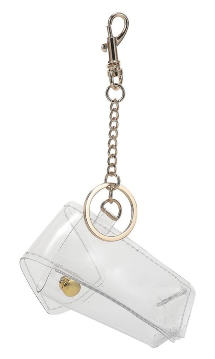 Átlátszó PVC rúzs tartó kulcstartó 8.6x3.7x2.5cm