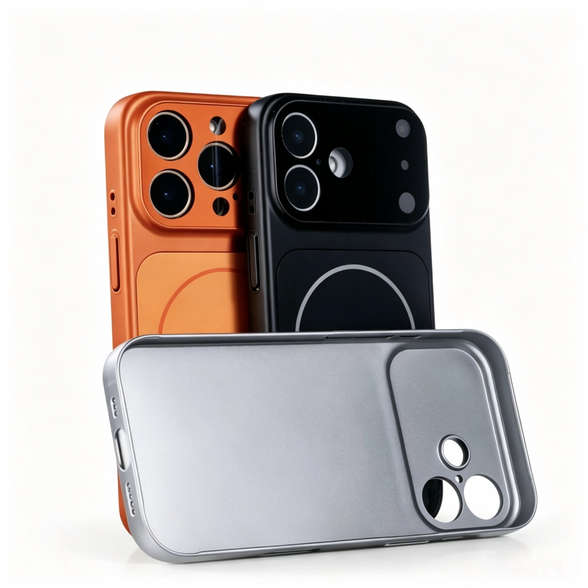 Husa telefon ultra-subtire magnetica mata, protectie lentila sticla Corning, pentru iPhone 16 Pro Max