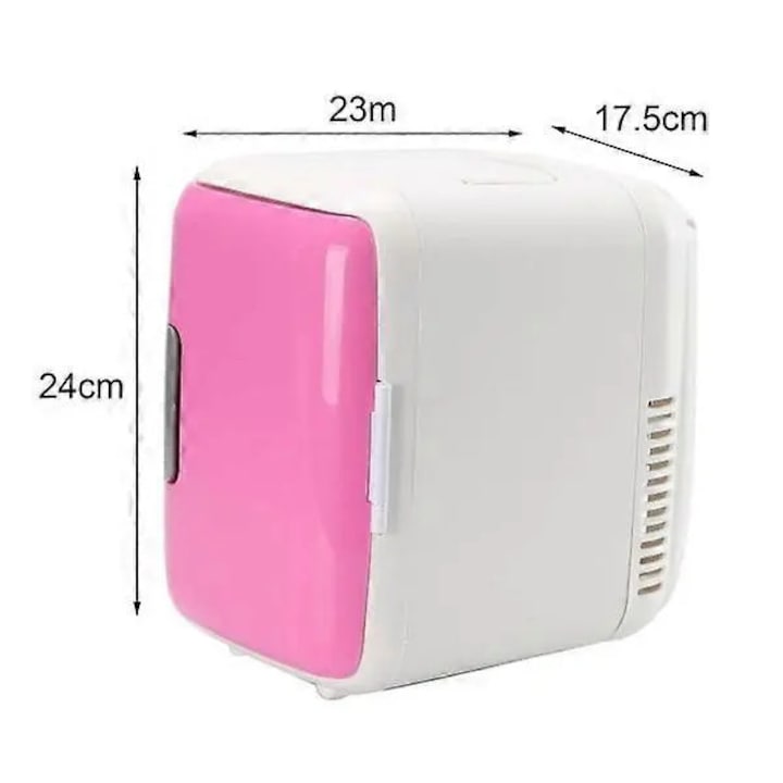 Mini frigider portabil 4L alb, racire si incalzire, design compact, 22x18x25cm