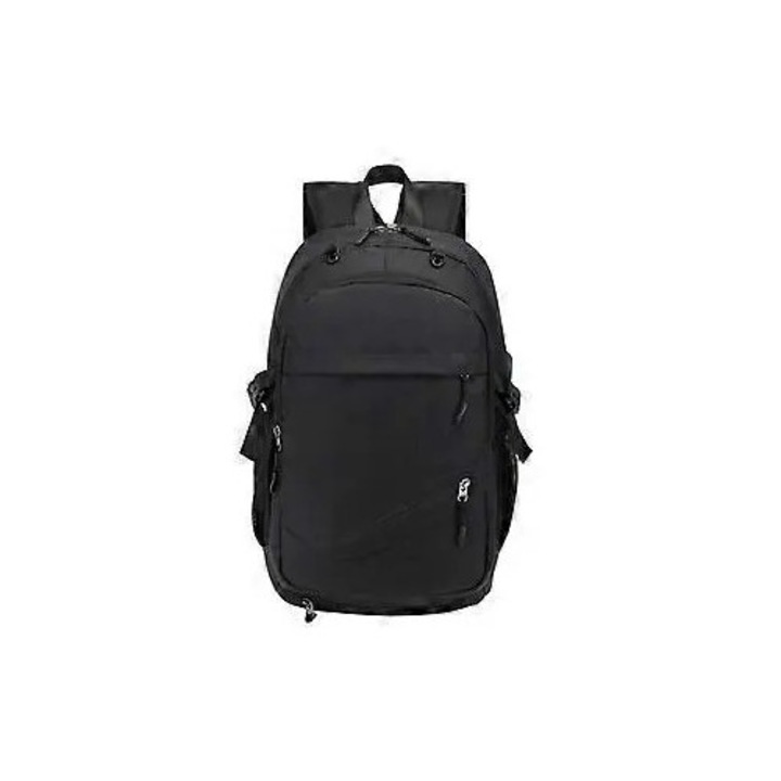 Fekete Oxford laptop hátizsák, strapabíró, 29x14x48cm, multifunkcionális