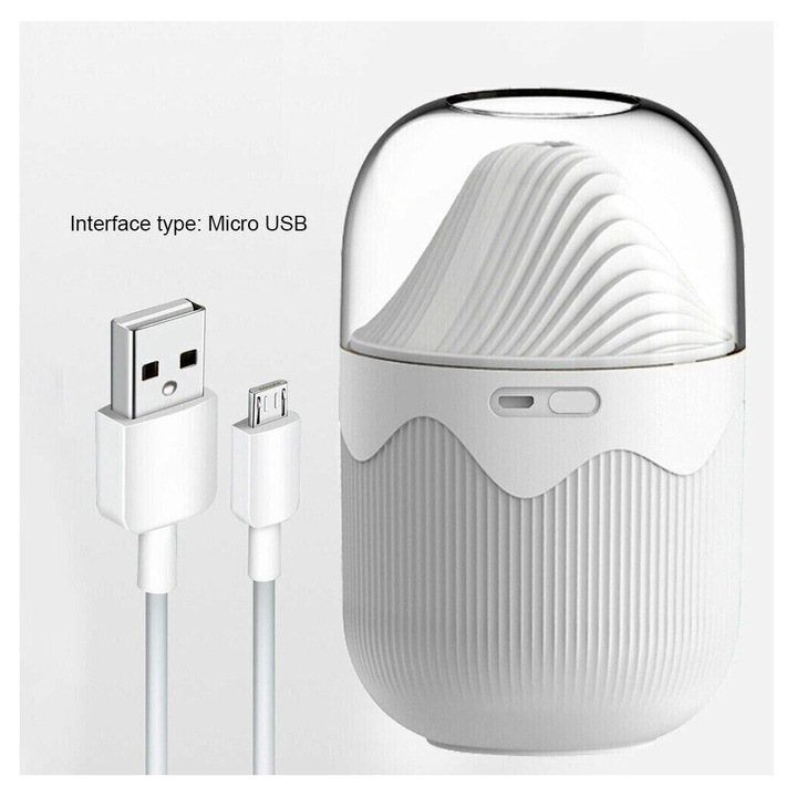 USB párásító aromaterápiás 300ml fehér éjszakai fénnyel