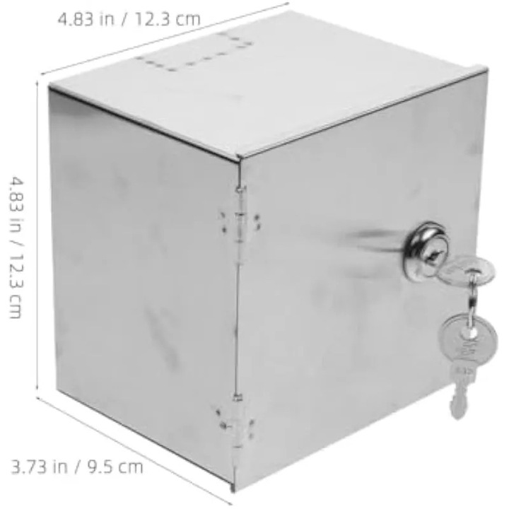 Cutie priza exterioara inox cu lacat rezistenta la ploaie 20x15x10cm