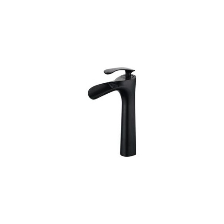 Vízesés mosdó csaptelep, sárgaréz, olajjal dörzsölt bronz felület, 30cm, egykaros