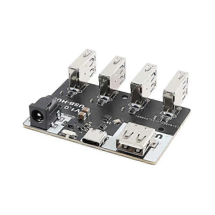 USB хъб 2.0, 4 порта, пластмаса, черен
