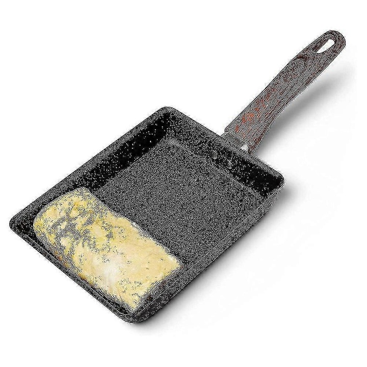 Tamagoyaki serpenyő, fekete, 18x15cm, könnyű, tapadásmentes