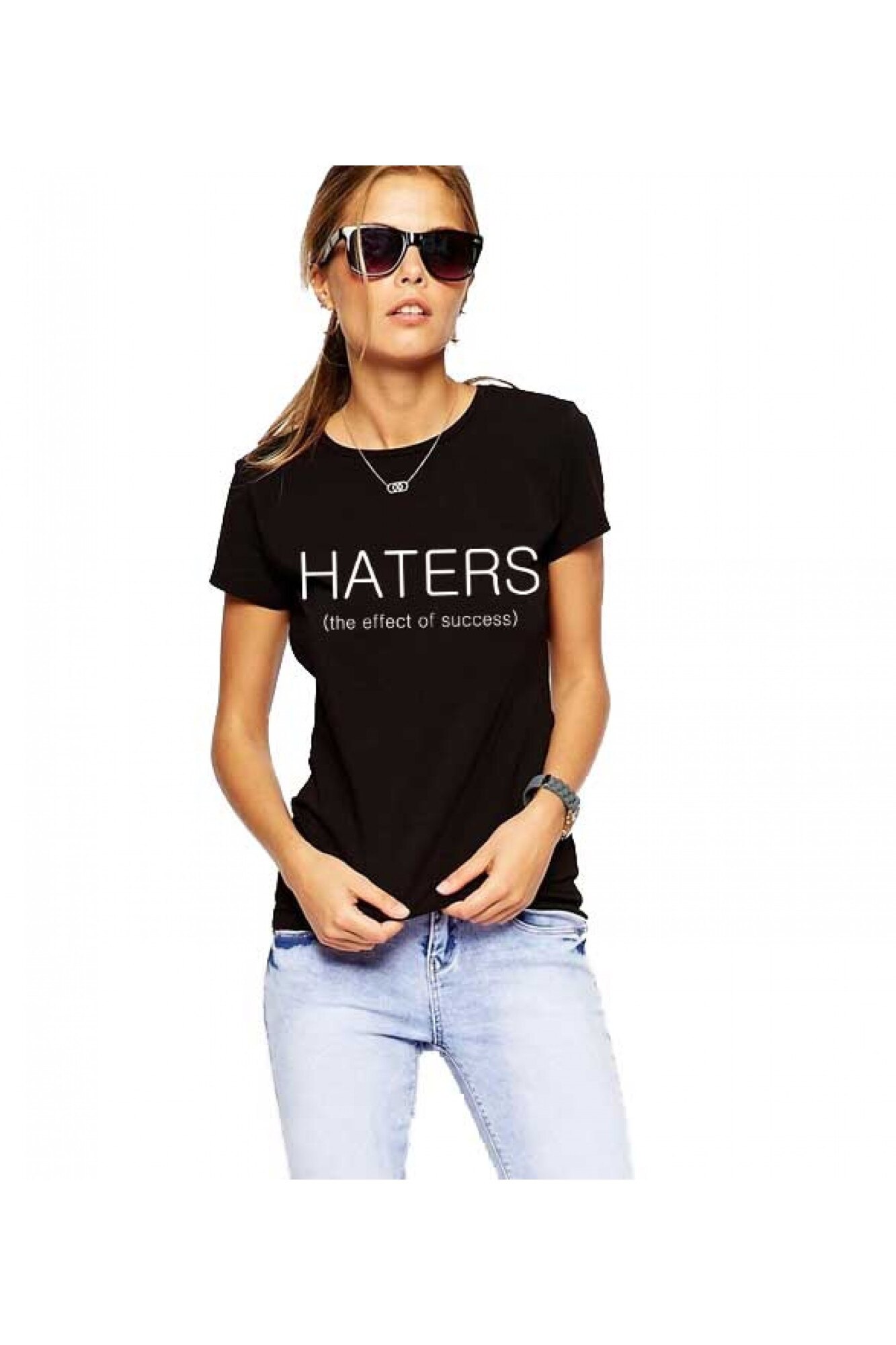 Tricou dama - HATERS THEICONIC, Negru