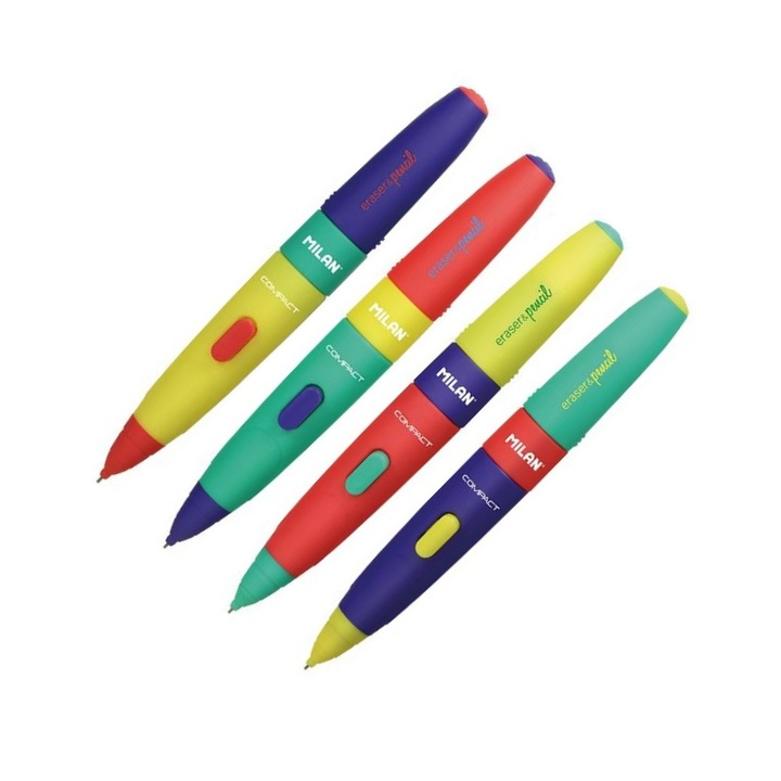 Creion mecanic COMPACT MIX cu mina 0.7 mm 2B, radiera extra-mare integrata, design ergonomic pentru scris si desen artistic, ideal scoala si birou MILAN sku11