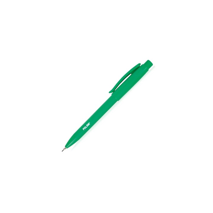 Creion mecanic PL1, mina 0.9 mm, duritate 2B, corp verde, cu radiera extra-lunga integrata, pentru linii intense, scriere fluida, desen artistic si notite vizibile MILAN sku11