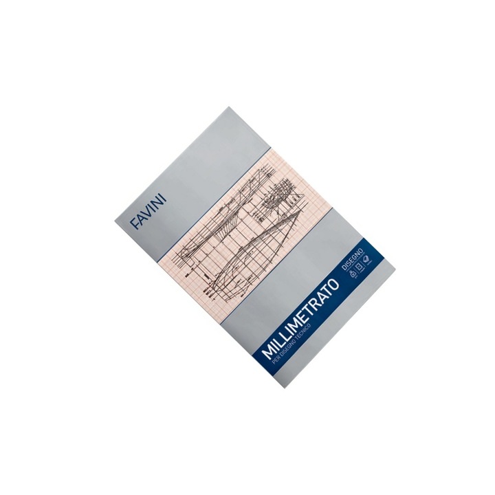 Hartie milimetrica A4, 80 g/mp, ideala pentru proiecte tehnice, schite, planuri si exercitii scolare, asigura trasare exacta si desene curate. FAVINI sku11