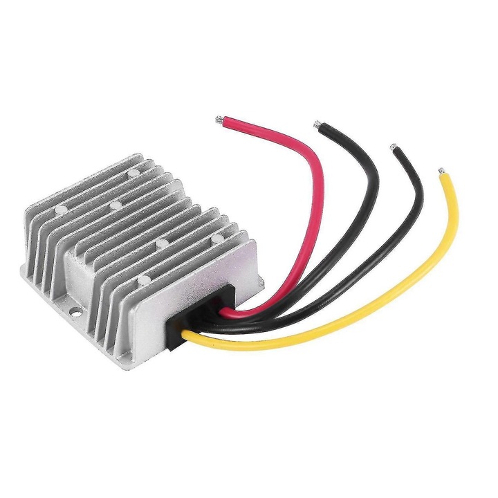 DC-DC átalakító 12V-ról 24V-ra, 360W, 15A, IP68, alumínium, 7.4x7.4x3.2cm