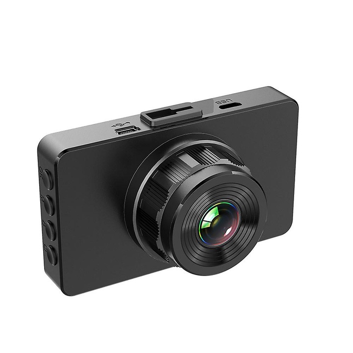 Autós kamera DVR 3 hüvelykes, 1080P, 140°-os látószög, fekete