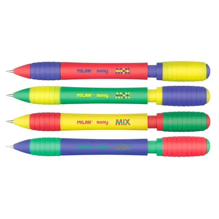 Creion mecanic SWAY Mix cu mina HB 0.5 mm, varf metalic si radiera integrata, design modern multicolor, pentru precizie si confort in scris si desen. MILAN sku28