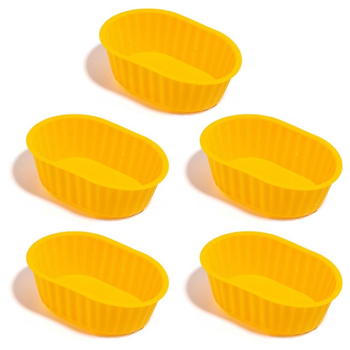 5 db sárga ovális szilikon alátét 20x15cm, multifunkcionális főzéshez