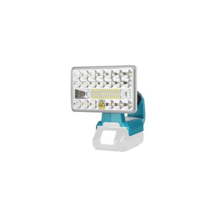 Hordozható LED lámpa 18W, 2000 lumen, USB, akkumulátor nélkül, fekete