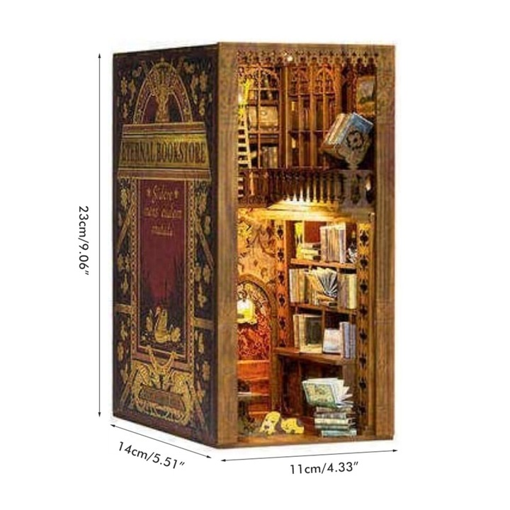 Kit puzzle 3D lemn decor raft carte copac cires 11x14x23cm