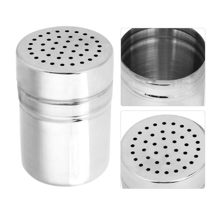 Recipient condimente inox 7.5x5.1x5.1cm pentru bucatarie
