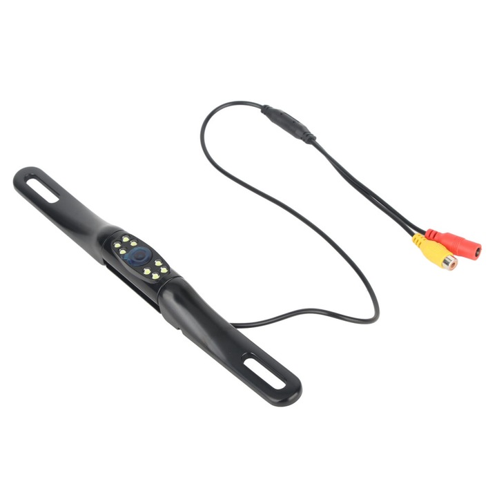 Univerzális tolatókamera 170 fokos látószöggel, 8 LED, fekete, 10x4.5cm