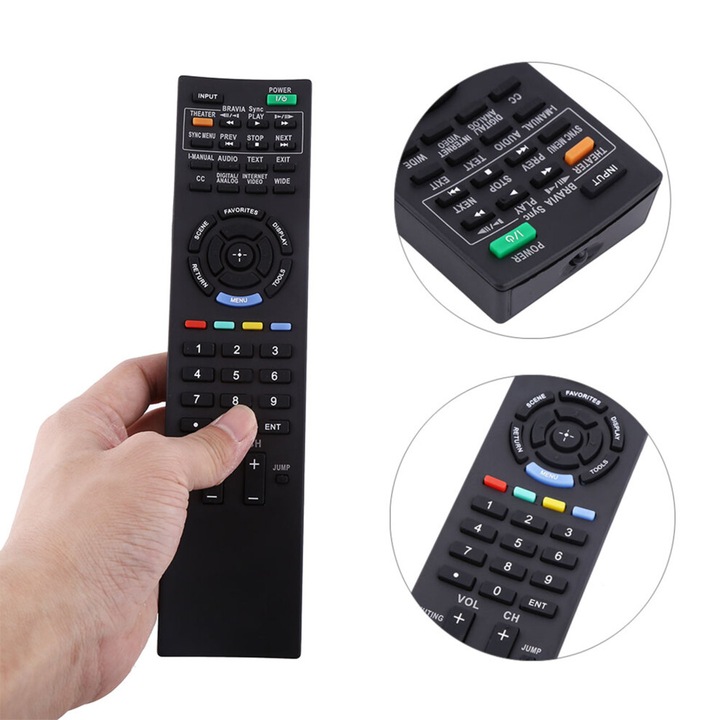 Univerzális távirányító csere Sony RM-YD038 fekete 22x5.3x2cm