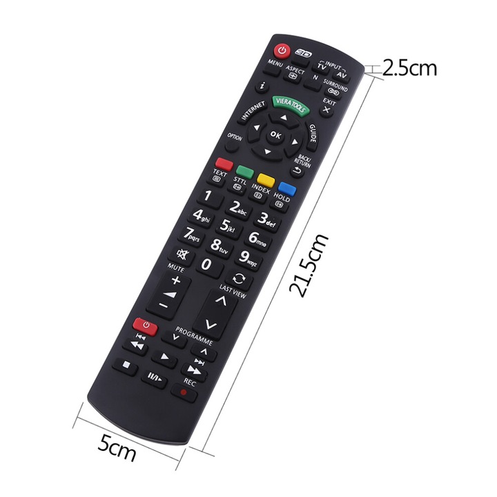 Intelligens TV távirányító, fekete, 21.5x5x2.5cm
