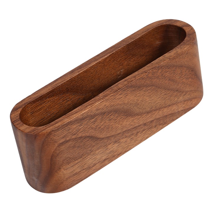 Suport carti de vizita lemn fag nuc 11x3x4cm