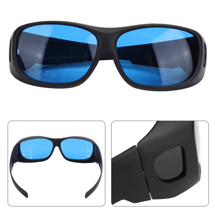 Ochelari protectie muncii, lentile LED, protectie UV, negru