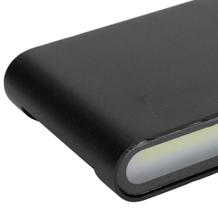 Aplica perete LED 12W aluminiu negru 17.5x9x3cm impermeabil
